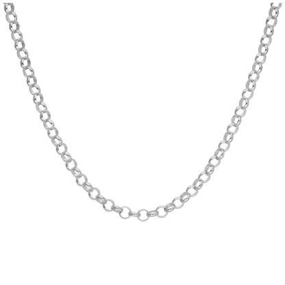 Sterling Silver Rolo Link Chain Necklace 18 Inches