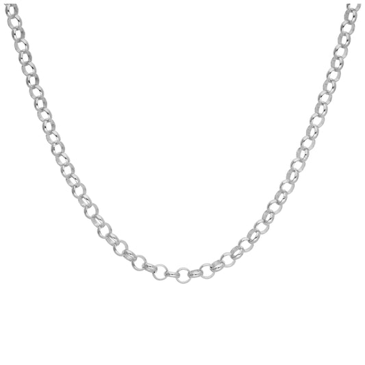 Sterling Silver Rolo Link Chain Necklace 18 Inches