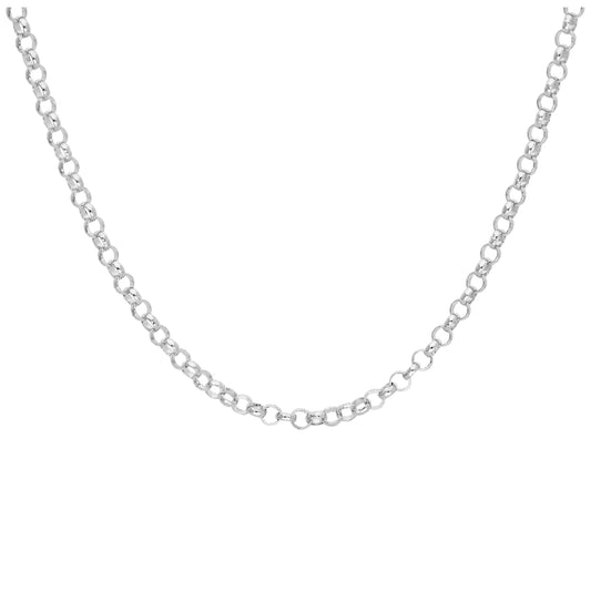 Sterling Silver Rolo Link Chain Necklace 18 Inches