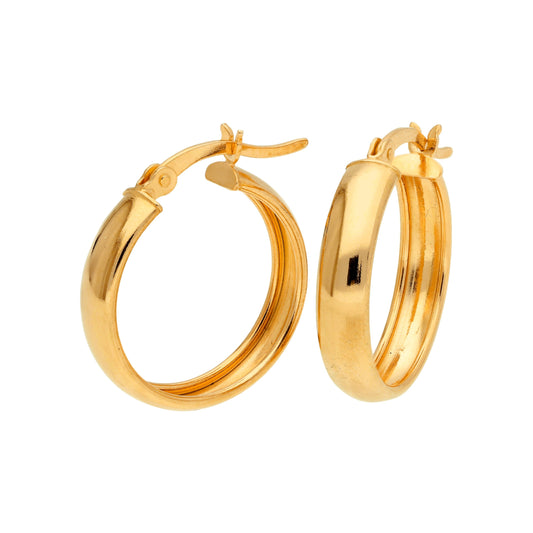 Gold Plated Sterling Silver Chunky Creole 20mm Hoop Earrings