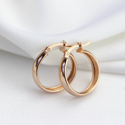 Rose Gold Plated Sterling Silver Creole 20mm Hoop Earrings