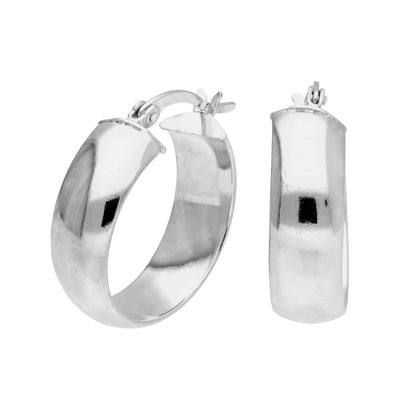 Sterling Silver Chunky Creole 20mm Hoop Earrings