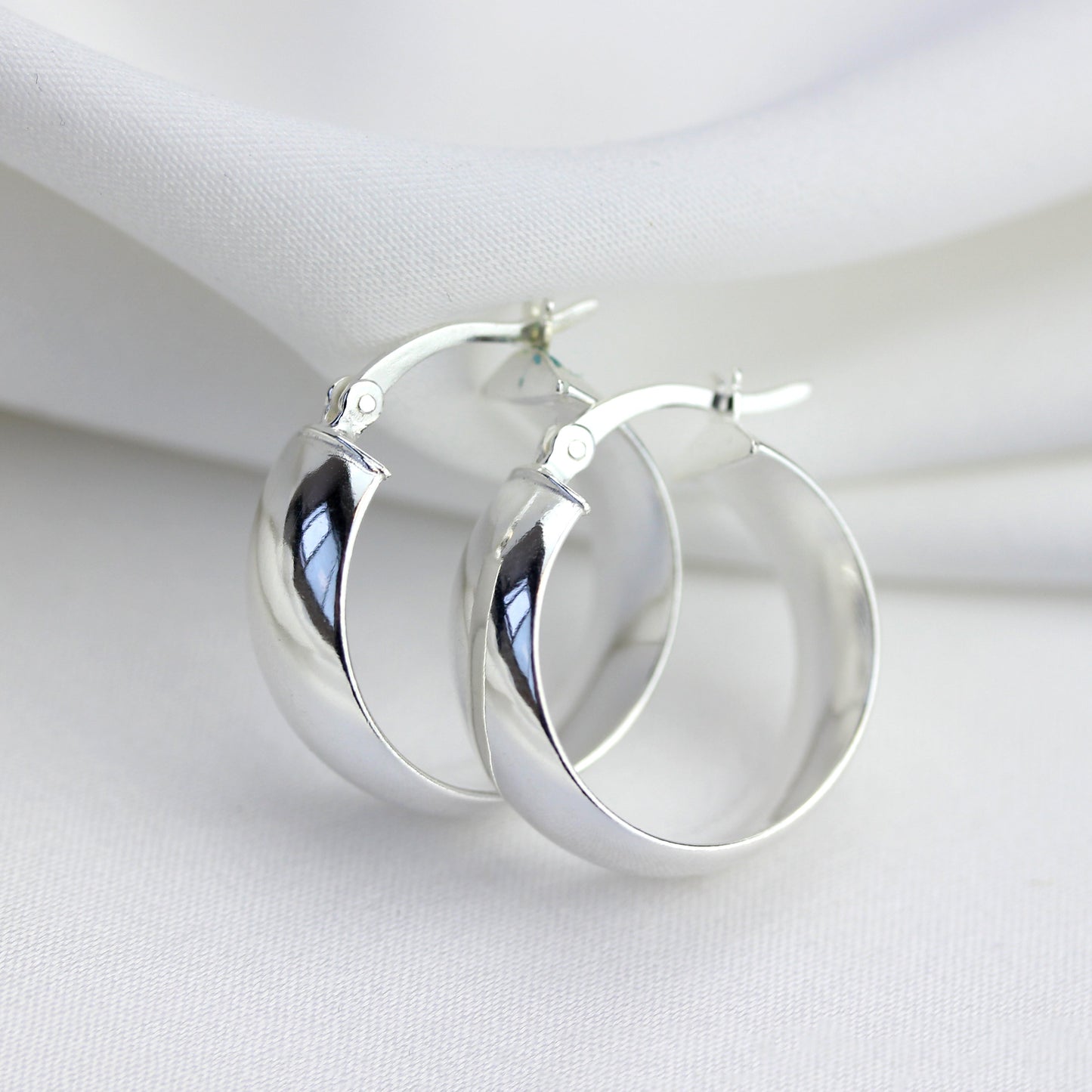 Sterling Silver Chunky Creole 20mm Hoop Earrings