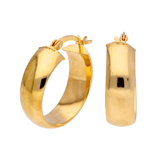 Gold Plated Sterling Silver Chunky Creole 20mm Hoop Earrings