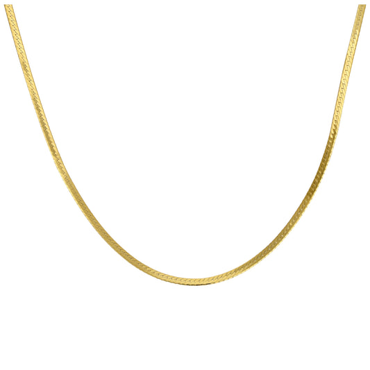 Gold Plated Sterling Silver Snake Chain Necklace 18 Inches