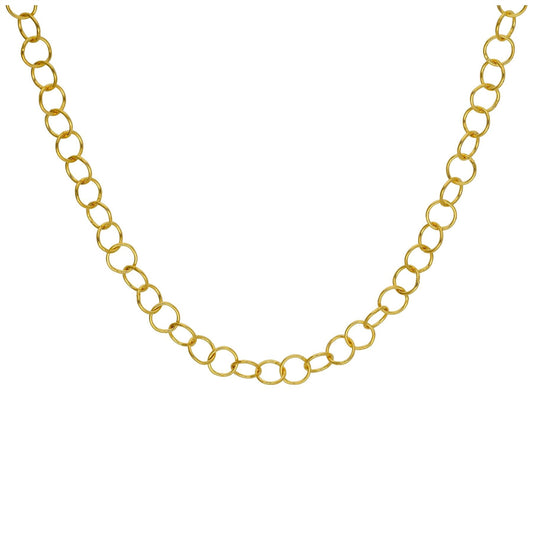 Gold Plated Sterling Silver Light 5mm Rolo Necklace 18 Inch