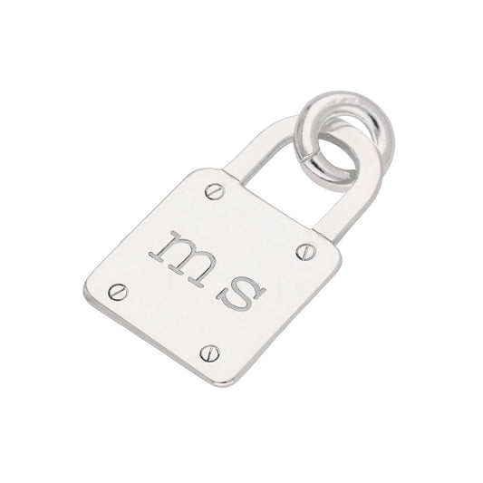 Bespoke Sterling Silver Initials Padlock Charm