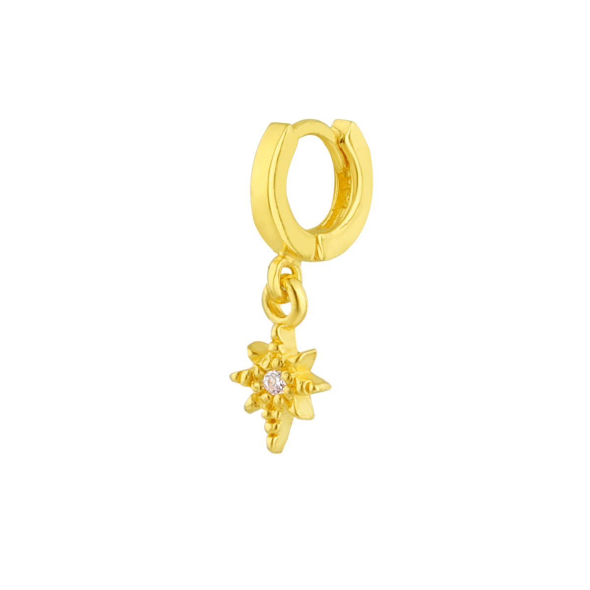 Tiny Gold Plated Sterling Silver CZ Star 26Ga Helix Piercing