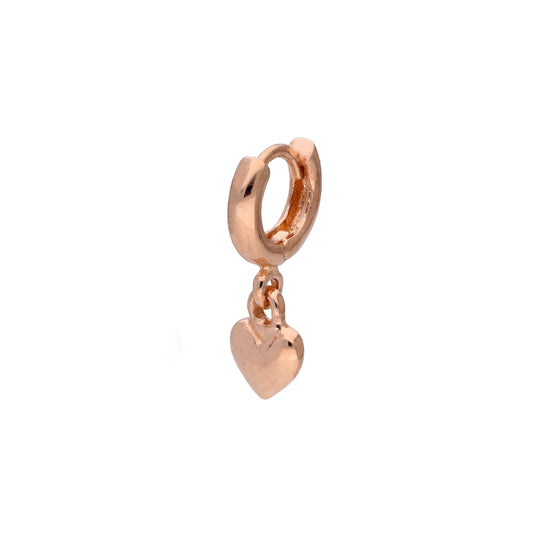 Tiny Rose Gold Plated Sterling Silver Heart Helix 26Ga Piercing