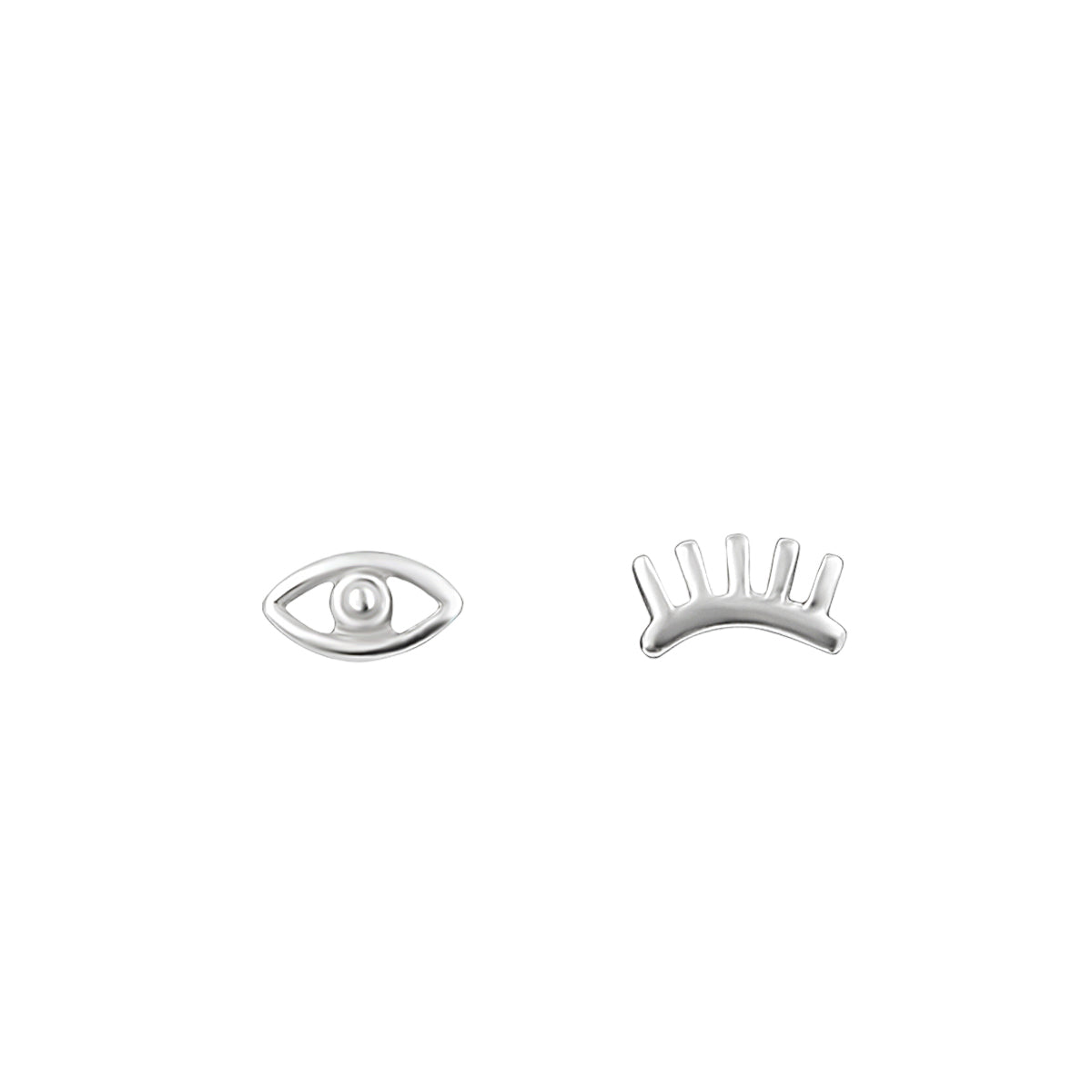 Sterling Silver Winking Eye Stud Earrings