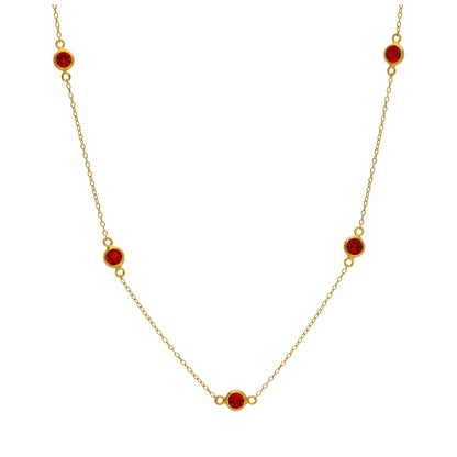 Gold Plated Sterling Silver Garnet CZ Birthstone Necklace