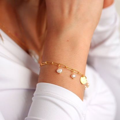 Gold Plated Silver Freshwater Baroque Pearl Bracelet