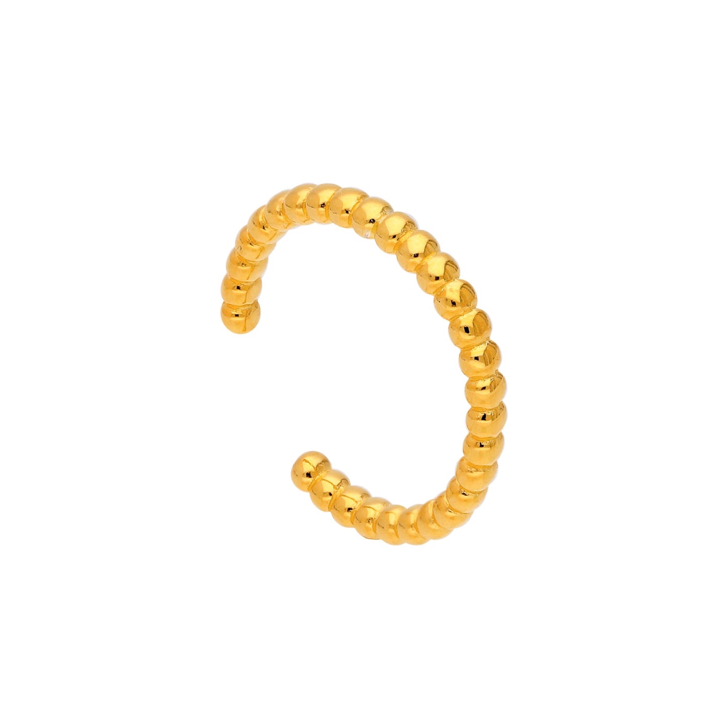 Gold Plated Sterling Silver Beaded Bobble Ear Cuff