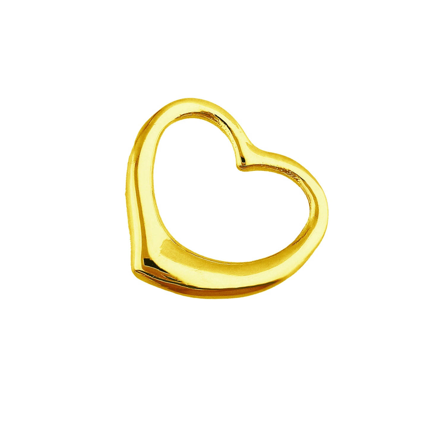 Gold Plated Sterling Silver Floating Heart Pendant Charm