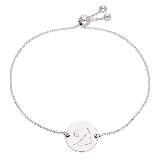 Bespoke Sterling Silver Capricorn Constellation Initial Bracelet