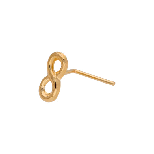 9ct Gold Infinity L-Shaped 24Ga Nose Stud