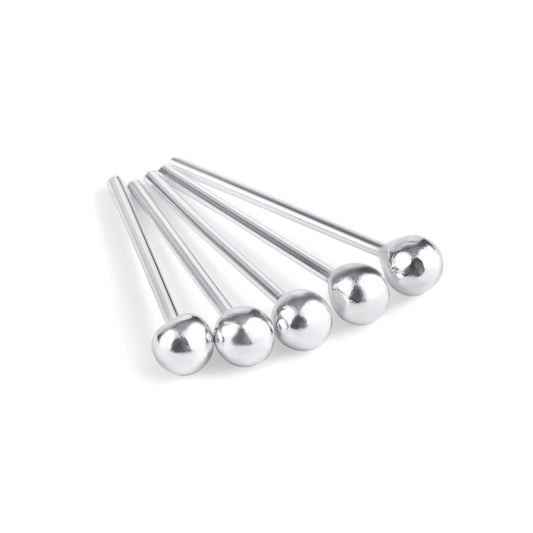 5 x Sterling Silver 2mm Ball Straight Pin End 24Ga Nose Studs