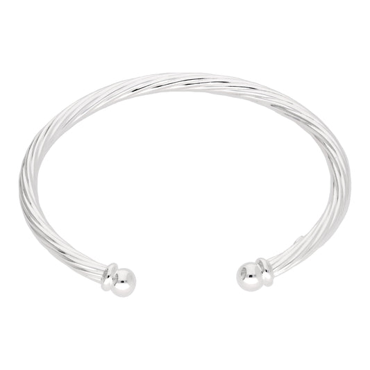 Sterling sølv vridd mansjett Dame Torque Bangle