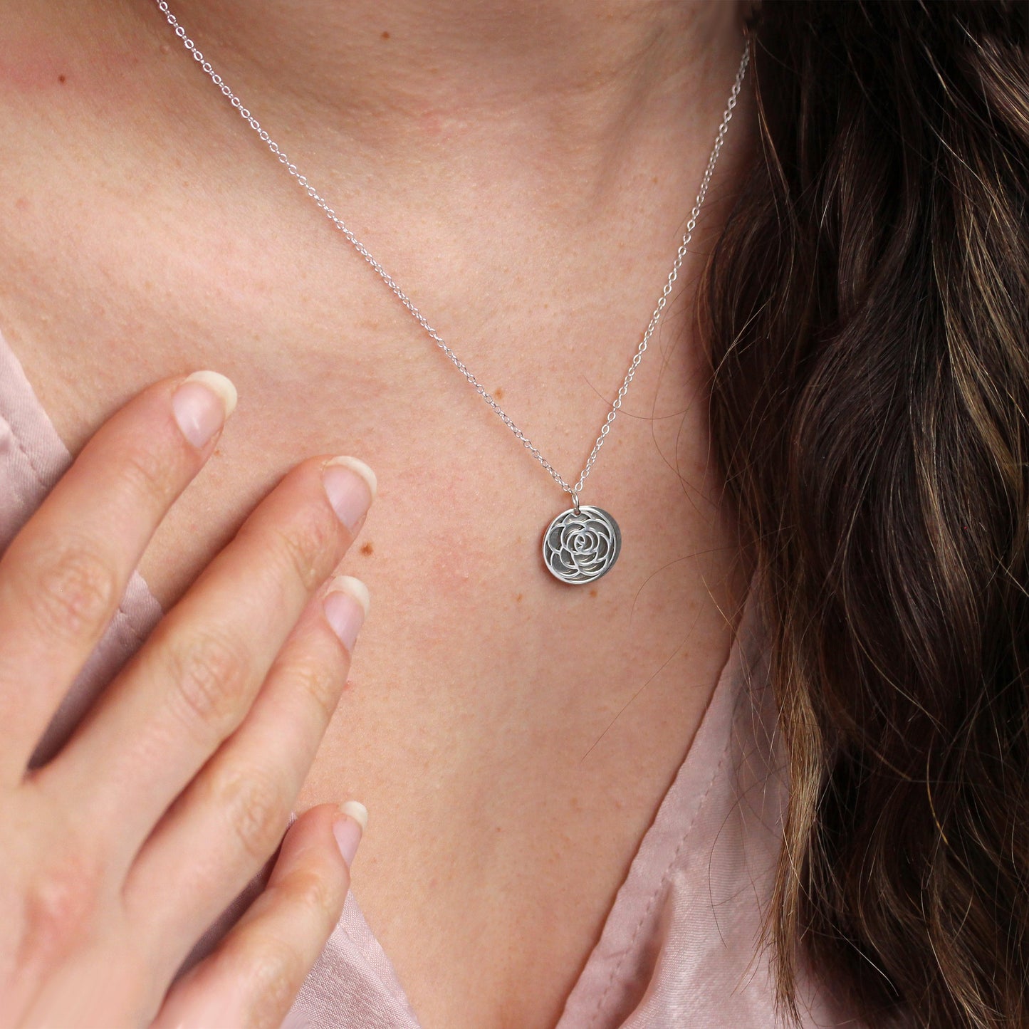 Personalised Sterling Silver Birth Flower Necklace