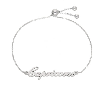 Sterling sølv Capricorn Name Justerbart armbånd