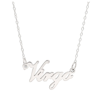 Sterling Silver Virgo Star Sign 17 Inch Necklace