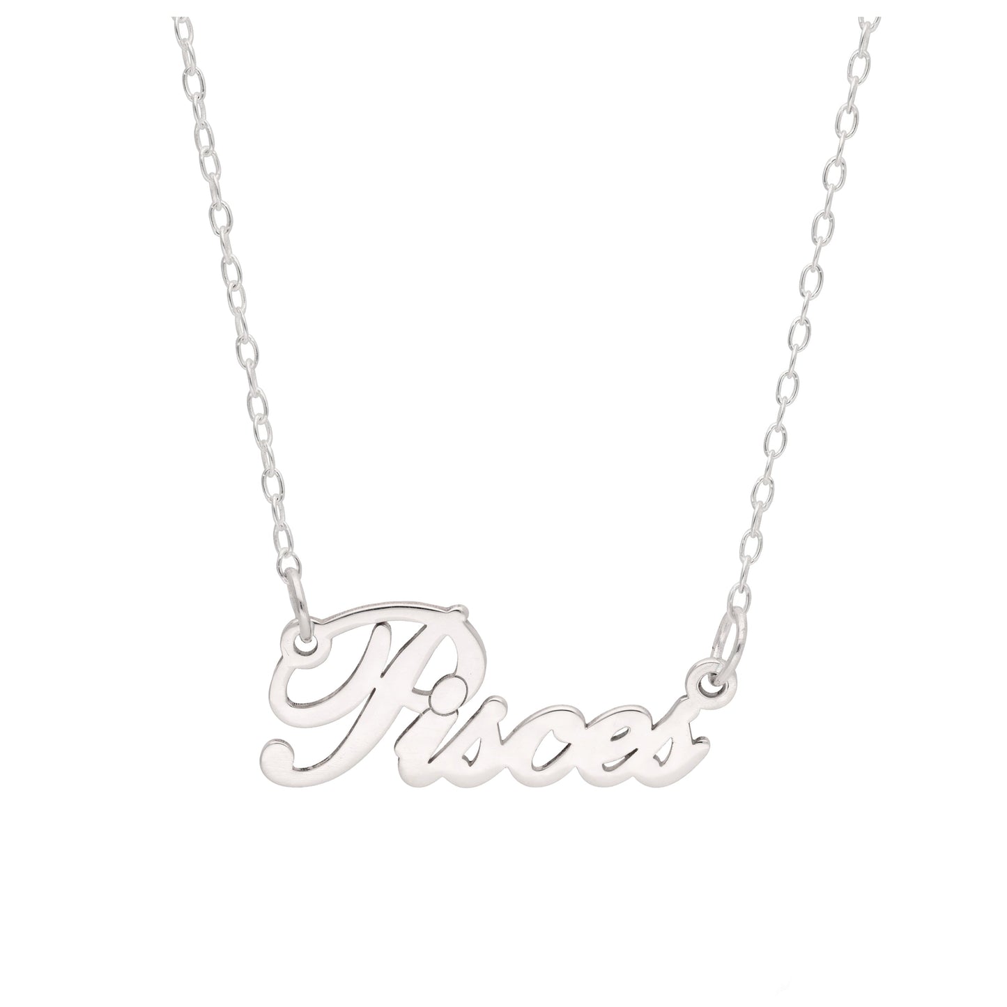 Sterling Silver Pisces Star Sign 17 Inch Necklace