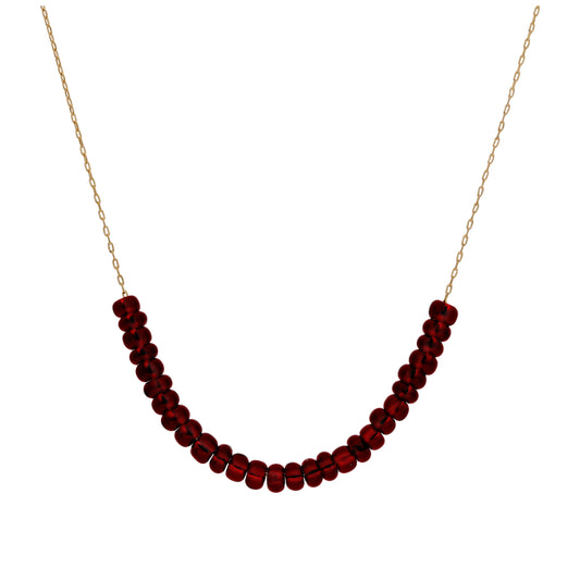 9ct Gold January Birthstone Garnet CZ Necklace