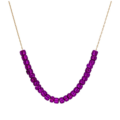 9ct Gold February Birthstone Amethyst CZ Necklace