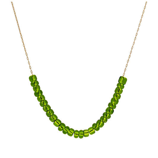 9ct Gold August Birthstone Peridot CZ Necklace
