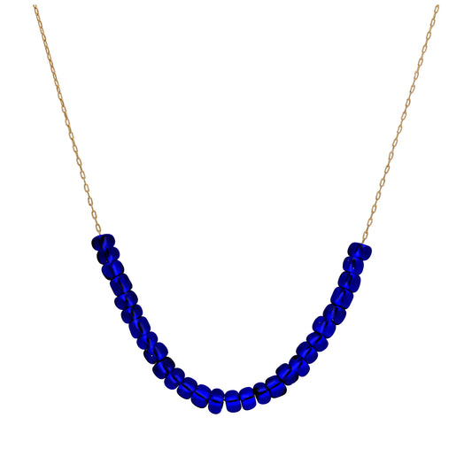 9ct Gold September Birthstone Sapphire CZ Necklace