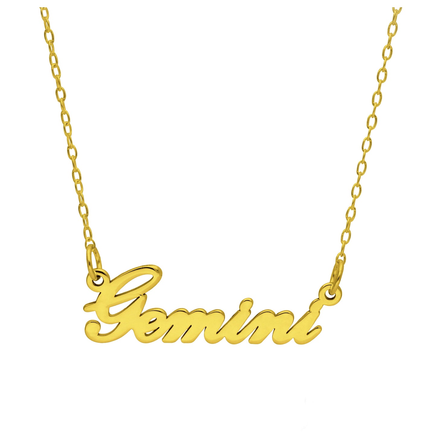 Bespoke Gold Plated Sterling Silver Gemini Star Sign 17 Inches Necklace