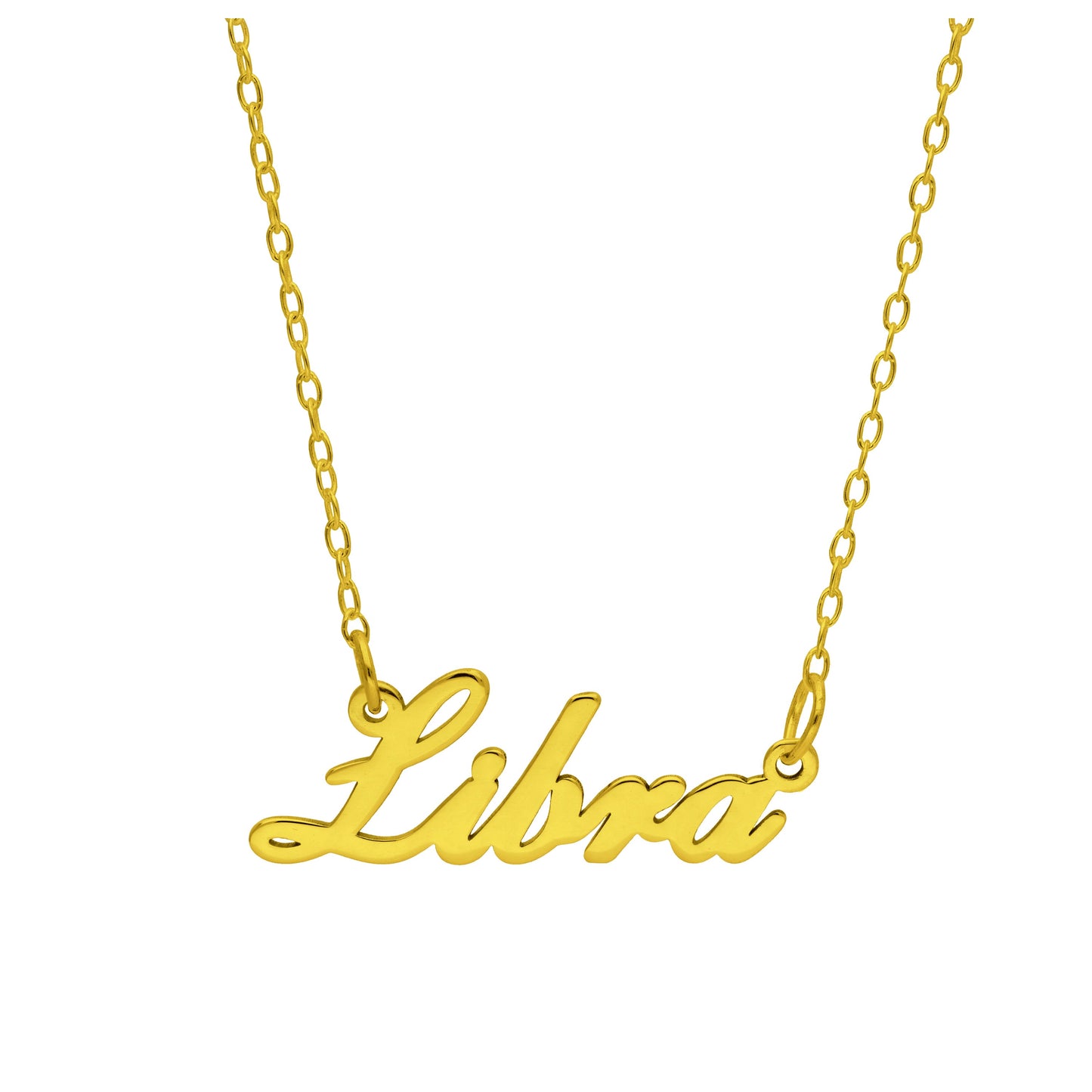 Bespoke Gold Plated Sterling Silver Libra Star Sign 17 Inches Necklace