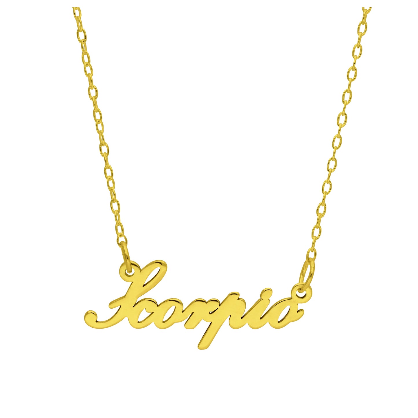 Bespoke Gold Plated Sterling Silver Scorpio Star Sign 17 Inches Necklace