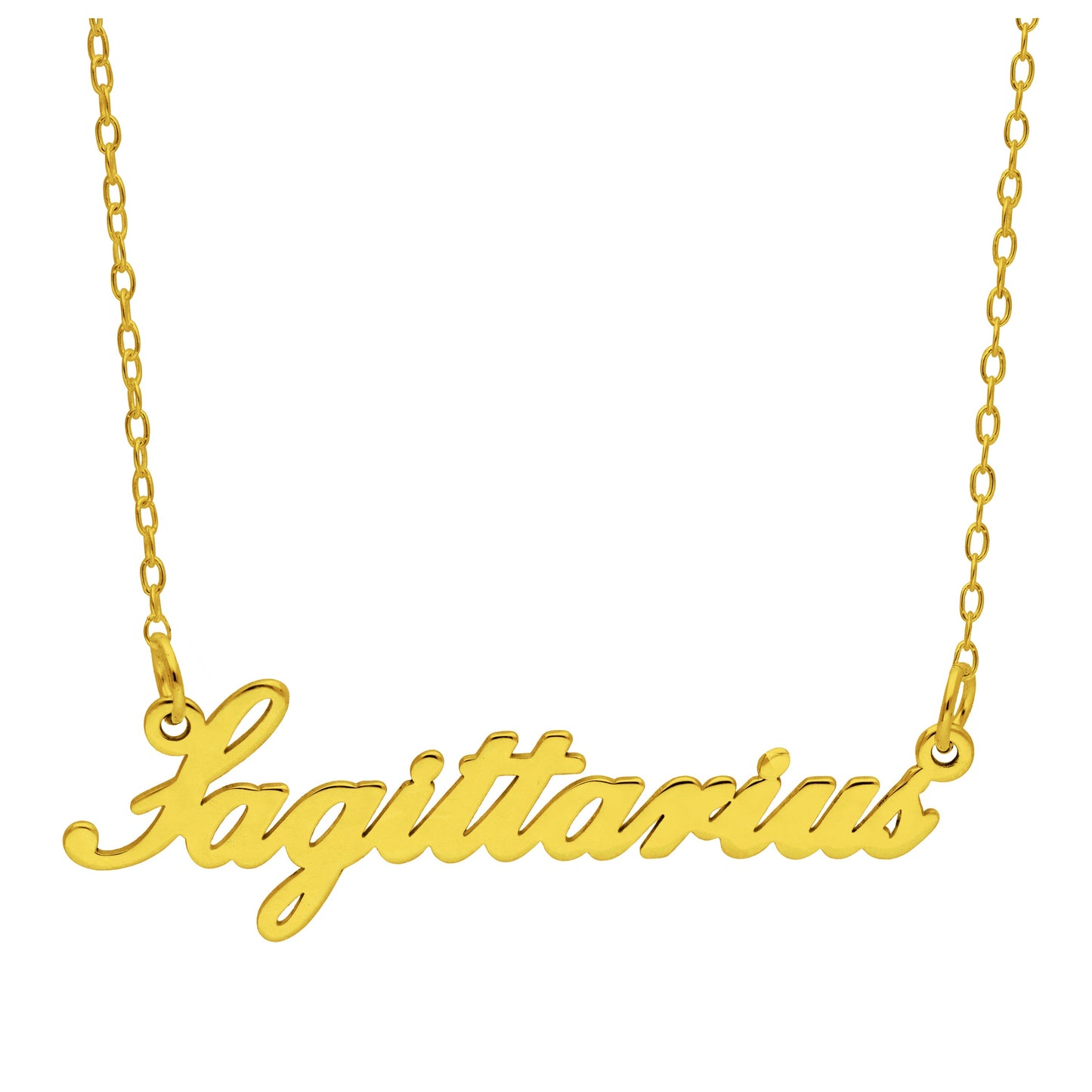 Bespoke Gold Plated Sterling Silver Sagittarius Star Sign 17 Inches Necklace