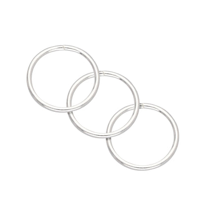 Sterling Silver 8mm 24Ga Nose Ring 3 Pack