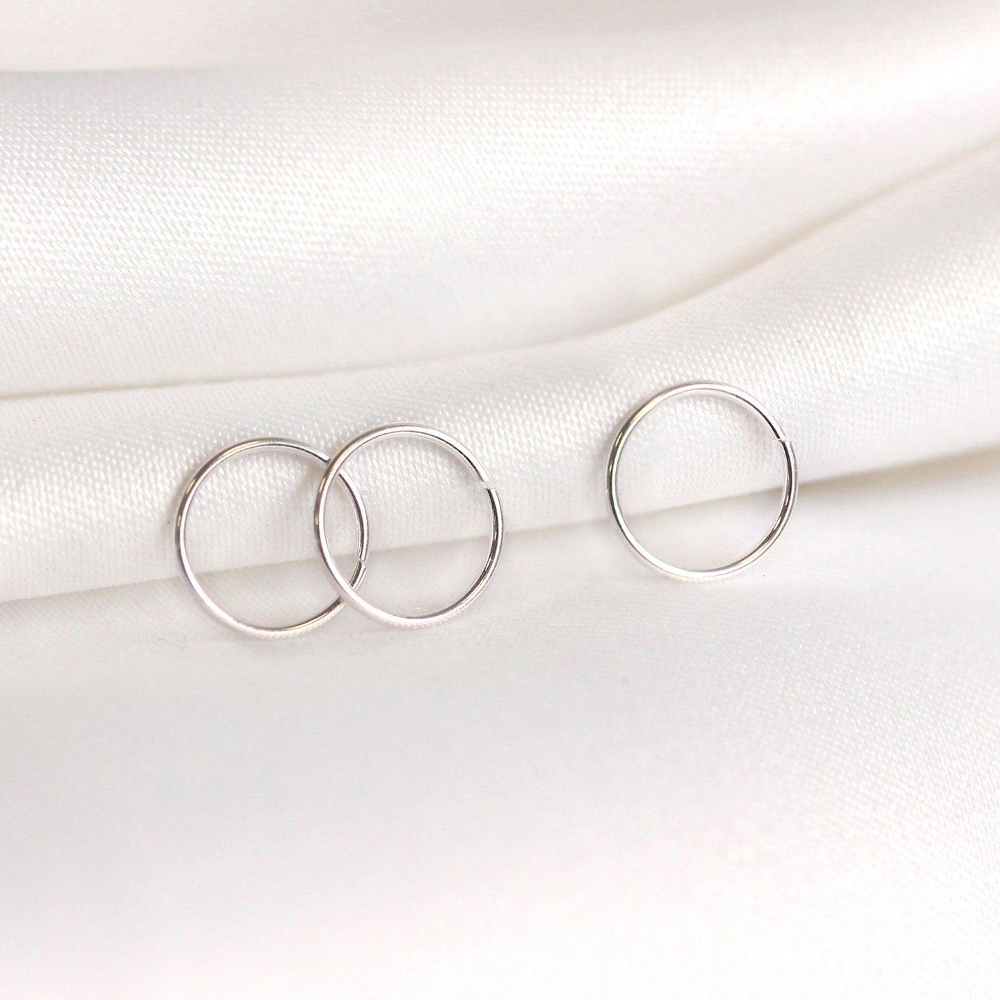 Sterling Silver 8mm 24Ga Nose Ring 3 Pack