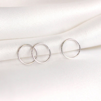 Sterling Silver 8mm 24Ga Nose Ring 3 Pack