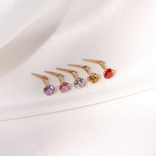 Andralok 9ct Yellow Gold CZ 3mm Round Nose Stud