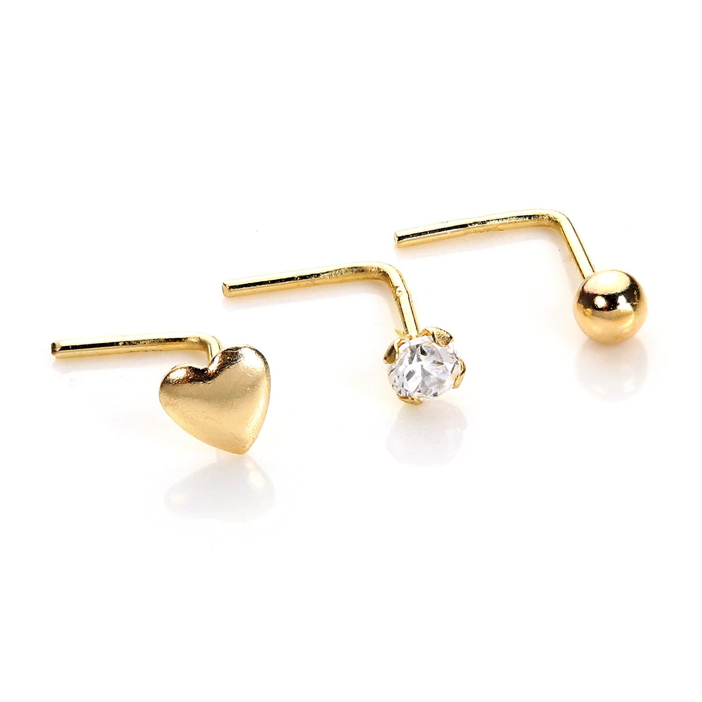 9ct Yellow Gold Clear Crystal Nose Stud