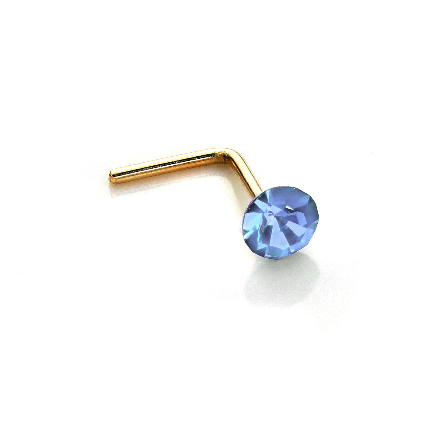 9ct Yellow Gold Crystal 2.8mm Round Nose Stud