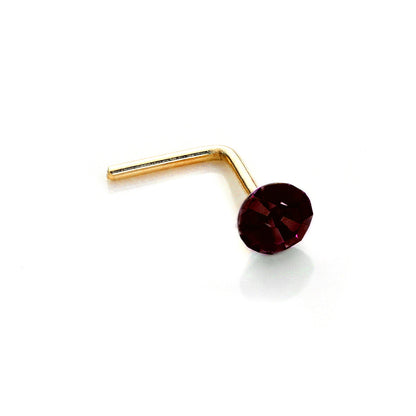 9ct Yellow Gold Crystal 2.8mm Round Nose Stud