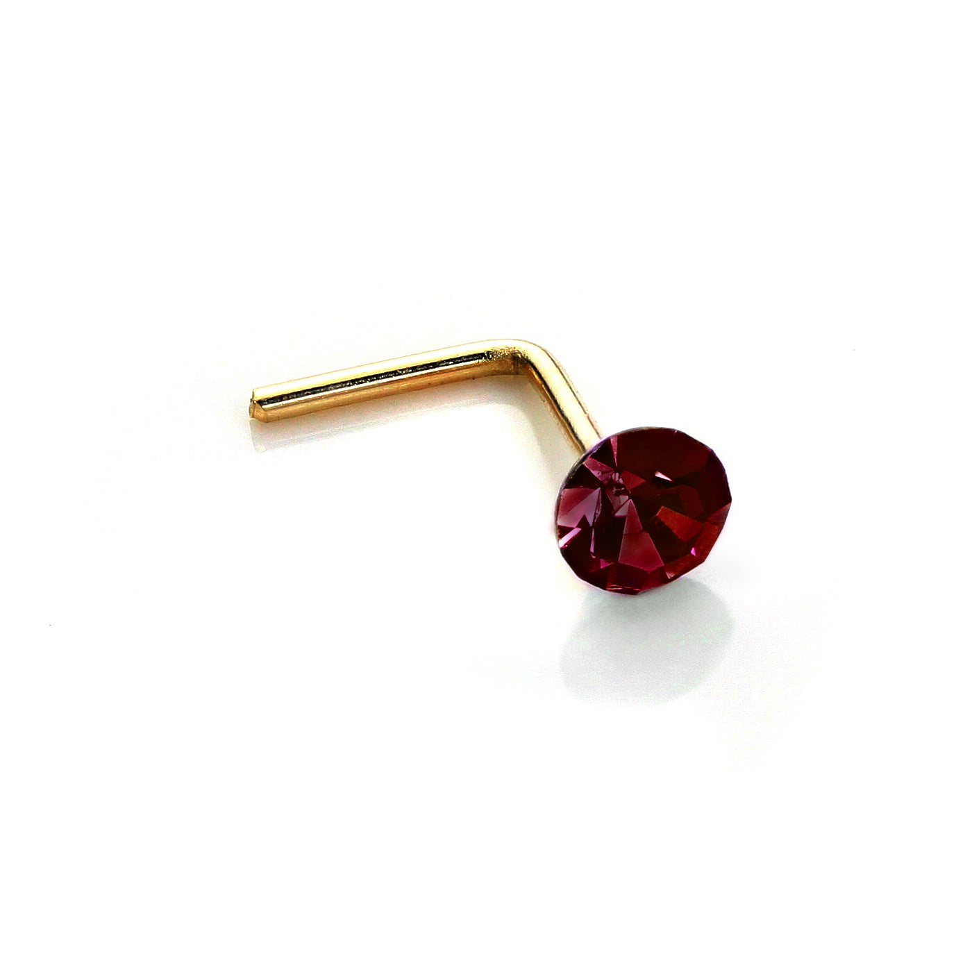 9ct Yellow Gold Crystal 2.8mm Round Nose Stud