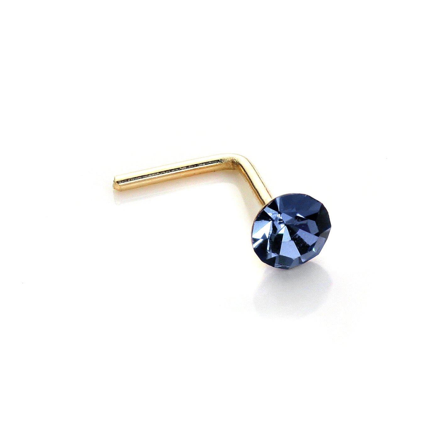 9ct Yellow Gold Crystal 2.8mm Round Nose Stud