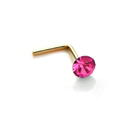 9ct Yellow Gold Crystal 2.8mm Round Nose Stud