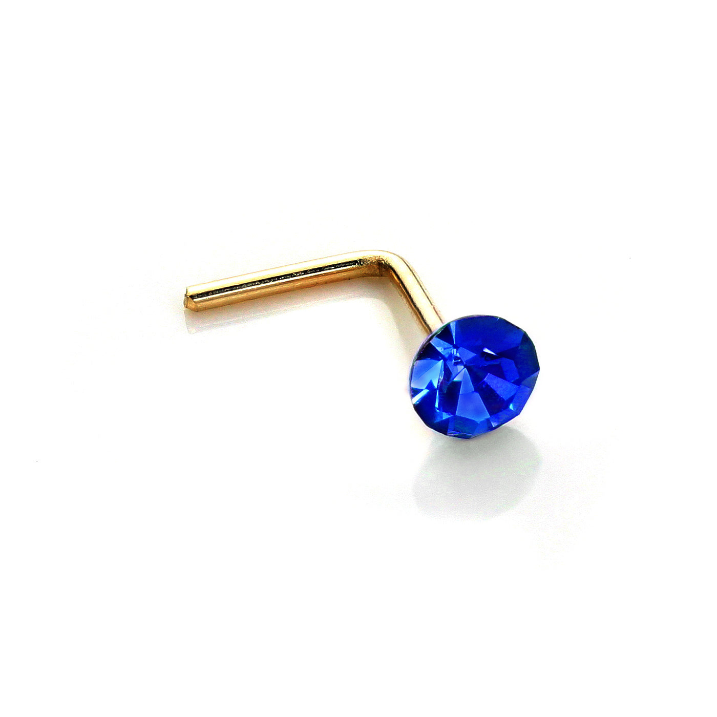 9ct Yellow Gold Crystal 2.8mm Round Nose Stud