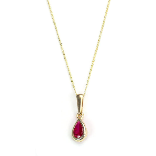 9 karat gull Ruby juli Crystal Birthstone anheng