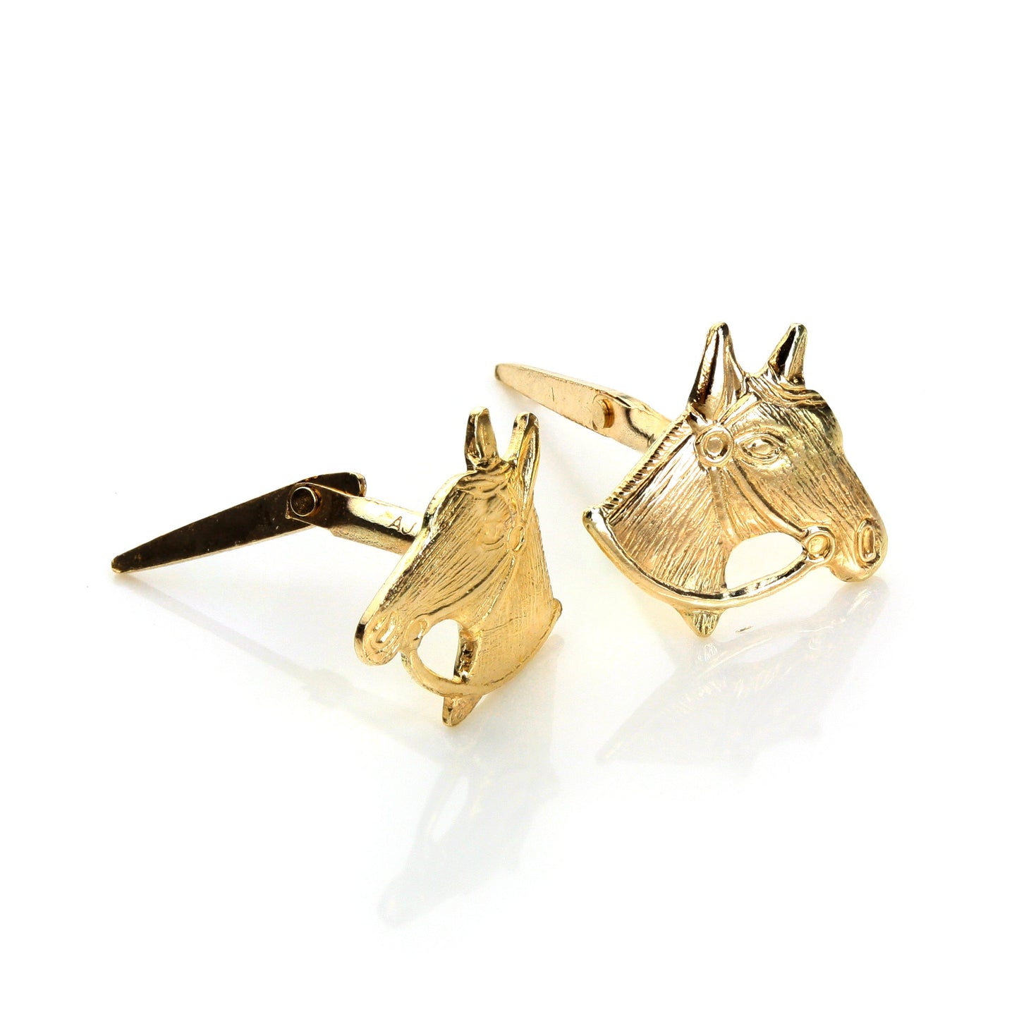 Andralok 9ct Yellow Gold Horse Head Stud Earrings