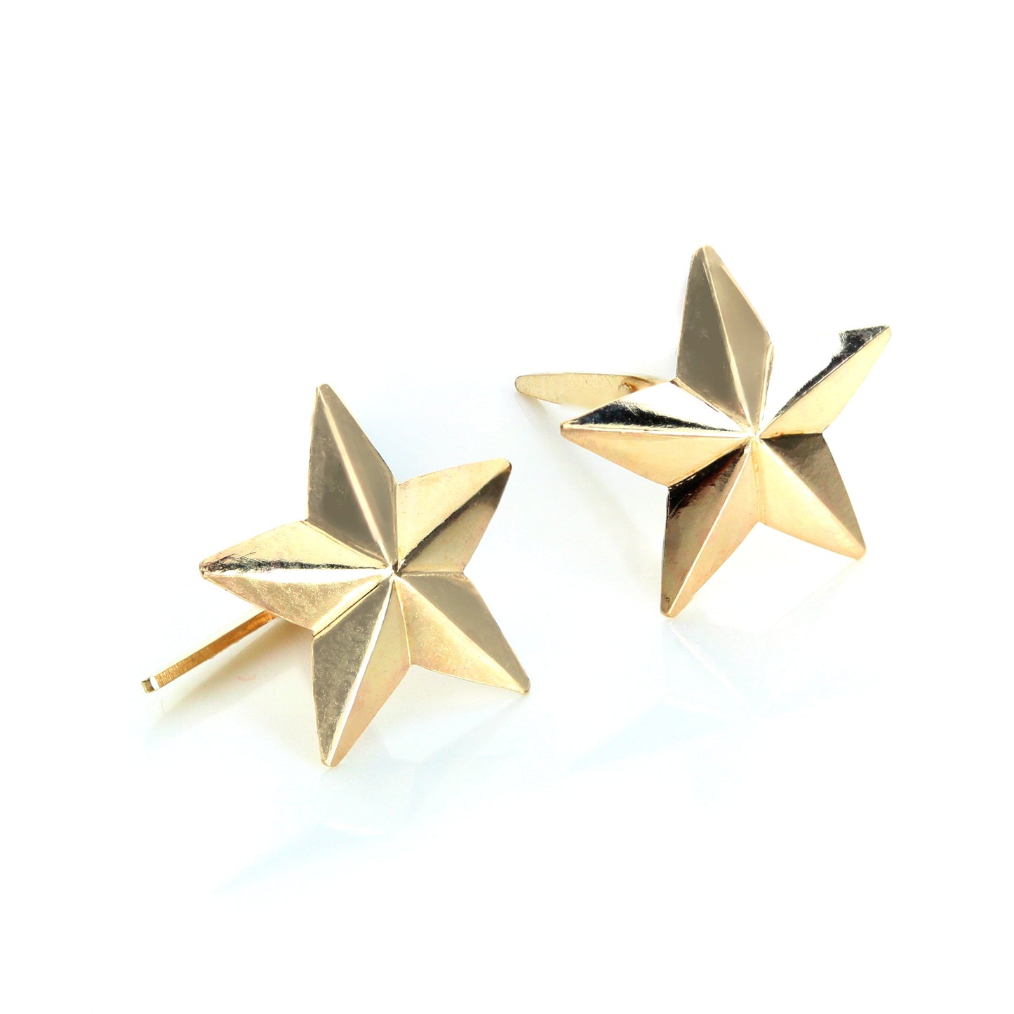 Andralok 9ct Yellow Gold 5 Pointed Star Stud Earrings