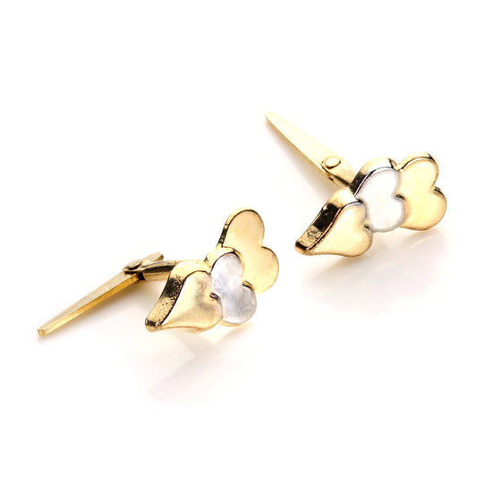 Andralok 9ct Yellow Gold Triple Heart Stud Earrings