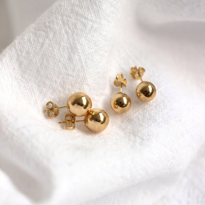 9ct Gold 7mm - 8mm Stud Earrings